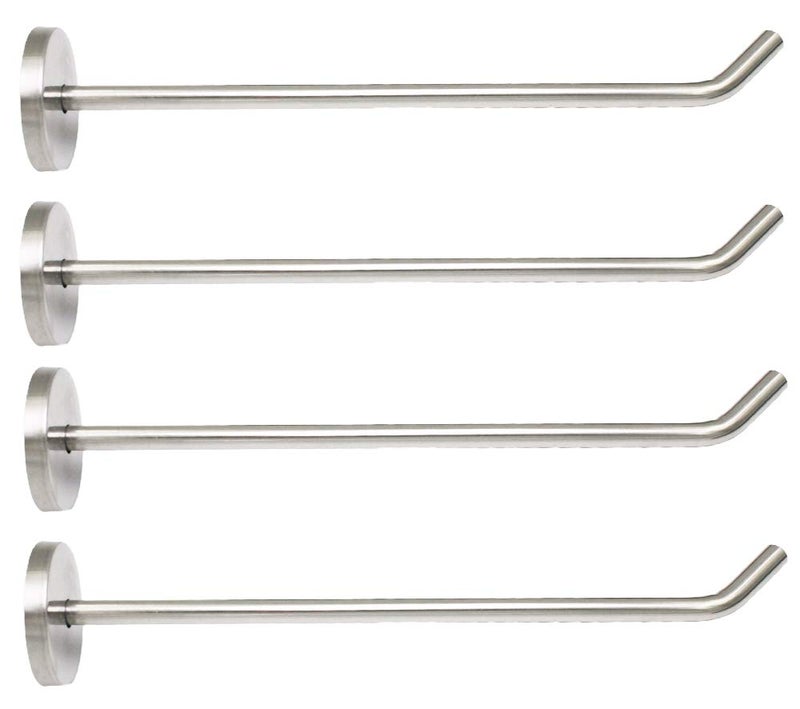 NELXULAS Brushed Stainless Steel Single Heavy Duty Short Nose Wall Mount Hook, Fit for Kitchen,Bedroom,Living Room, Bathroom,Closets and Garage Storage (7-2/3", 4 PCS) - Image 1